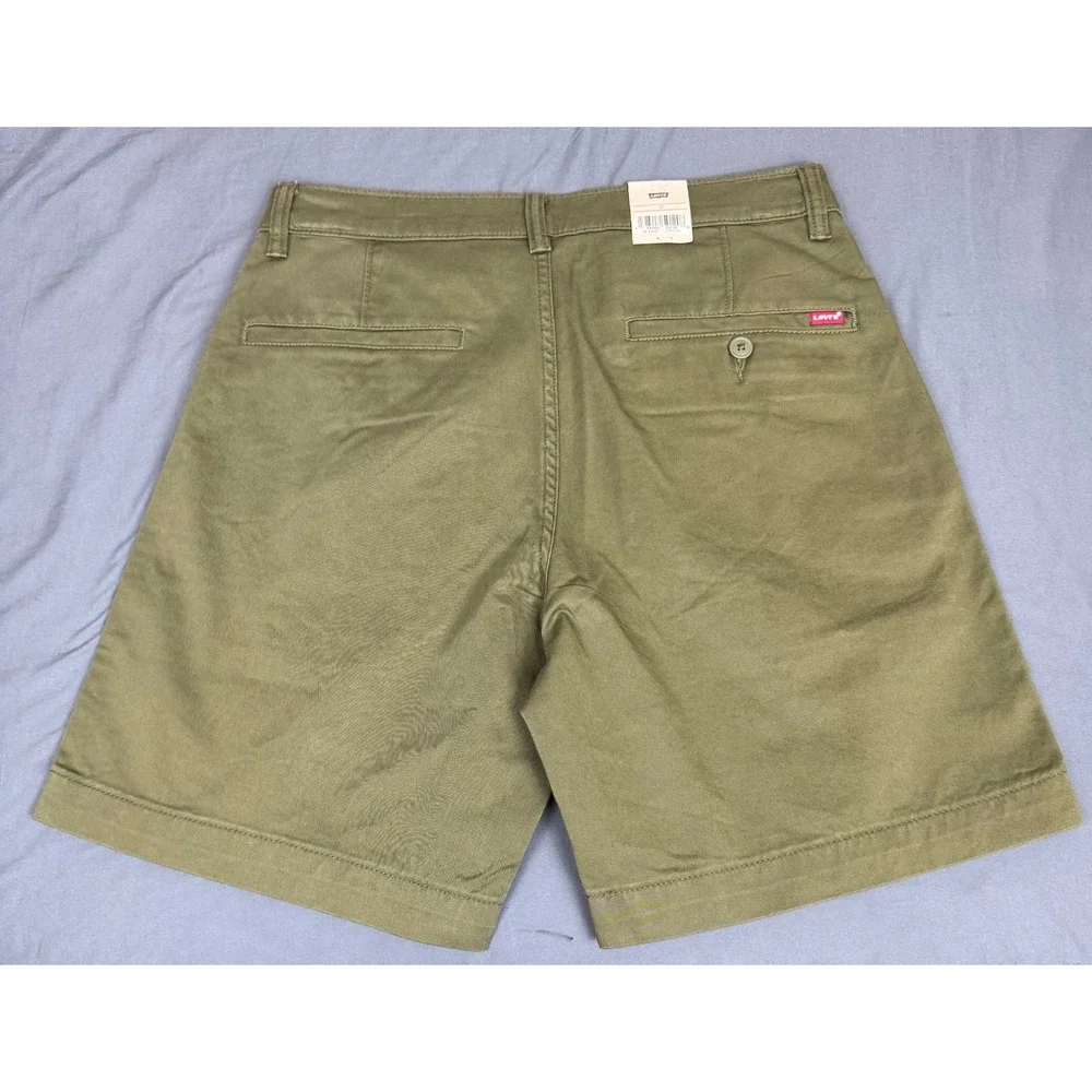 Levis XX Chino Relaxed Shorts Mens 30 Olive Green Stretch 8 Inch Inseam NWT